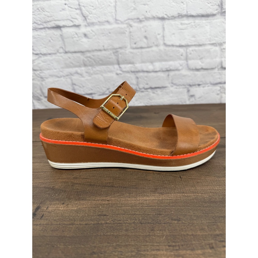 Cole Haan GrandPro Topspin Sandals Women's 8B Brown Leather Wedge Comfort - Picture 10 of 12